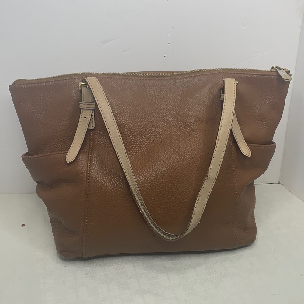 Michael Kors jet set tote in luggage brown/ buff